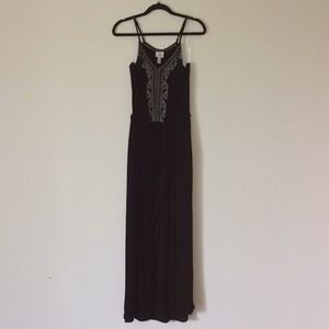 Knox Rose Black Embroidered Maxi Dress